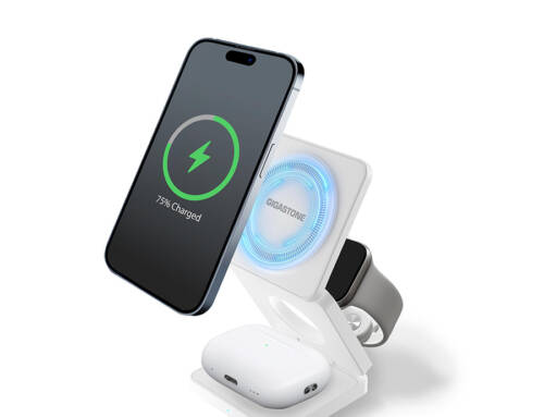 Gigastone立達【WP-9340W】20W Qi2 MagSafe 折疊式磁吸充電座組